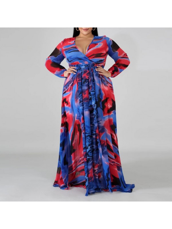 Vestito Donna Lungo Plus Taglie Grandi Woman Oversize Maxi Dress OS120013B f10
